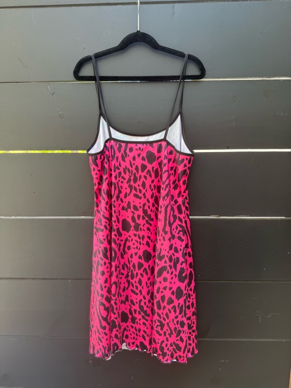 Hot Pink Leopard Print Slip Dress – Size Small | 100% Polyester | NWT - Picture 3 of 4